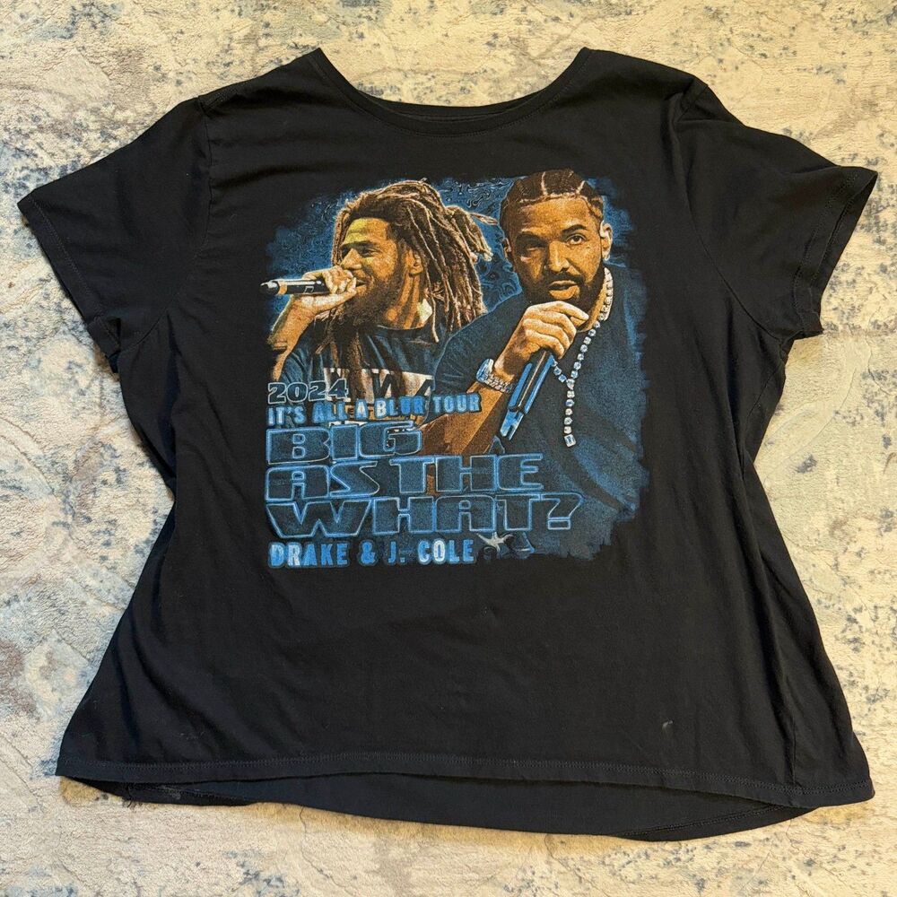 Drake J Cole Band T-Shirt It's All A Blur Tour JTC Medium Cotton Y2K Rap Hip Hop